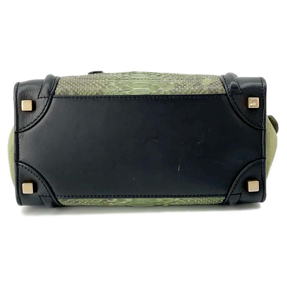 Celine Luggage Shopper Micro Python Suede Handbag… - image 3